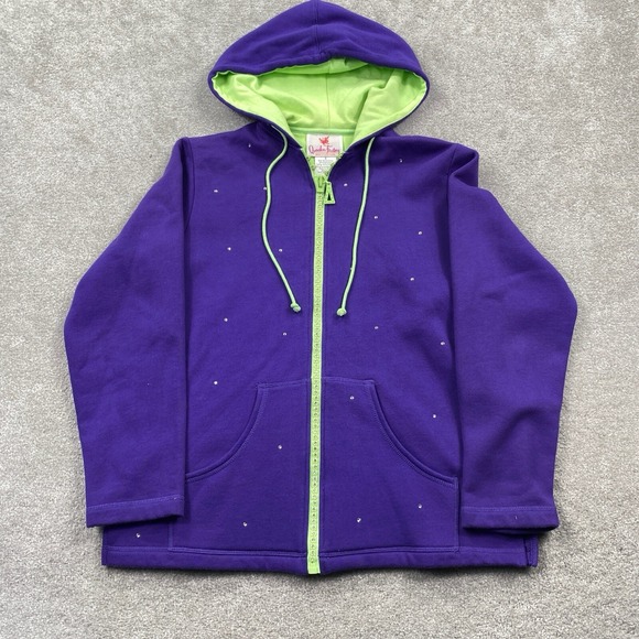 Quacker Factory Zip Up Hooded Sweatshirt Size Small Purple - Picture 1 of 9